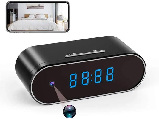 Wireless WiFi Table Clock – 1080P HD Mini Camera with Alarm, IR Night Vision, and Home Security DVR