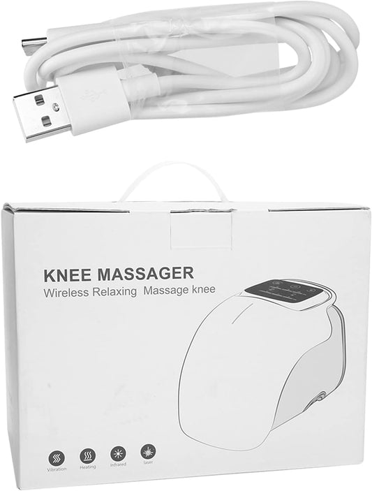 Intelligent Knee Massager, Electric Knee Massager, Pain Relief Knee Orthotic Wrapping Machine with Red Light Hot Compress + Vibration Massage Function