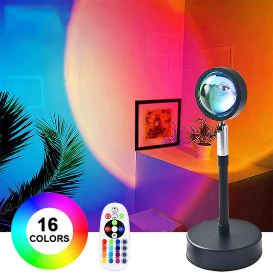 LSLJS LED Lights Remote Control 16 Color Sunset Lamp Stretchable USB Charing Colorful Photography Create Atmosphere to Take Photos for College Dormitory, Bedroom,Living