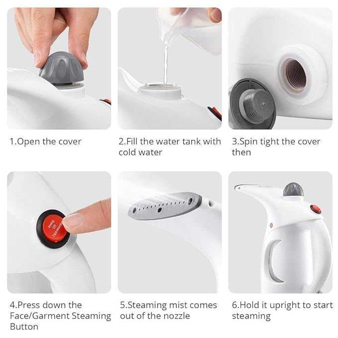 Portable Handheld Garment Steamer Clothes Facial Steamer for Face and Nose at Home and in Travel