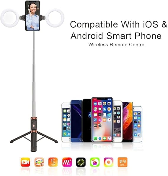 67" Phone Tripod & Selfie Stick, All in One Extendable Cell Phone Tripod with Wireless Remote, Tripod Stand for iPhone & Travel Tripod 360° Rotation Compatible with iPhone, Android Phone, Camera