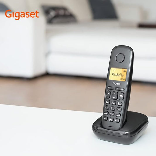 Gigaset A270 Cordless Phone with 18 Hrs Talk Time, 200 Hrs Standby, 50M Indoor & 300M Outdoor Range, Speakerphone, 80 Contact Storage, Made in Germany for Home & Office, DECT, Hands Free