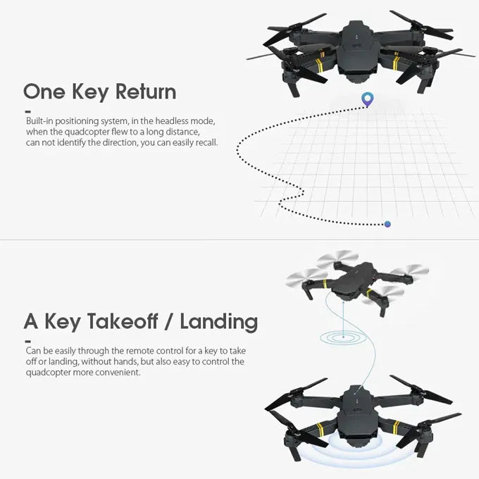 New Drone Without Camera For Kids - GPS and Headless Mode - Black