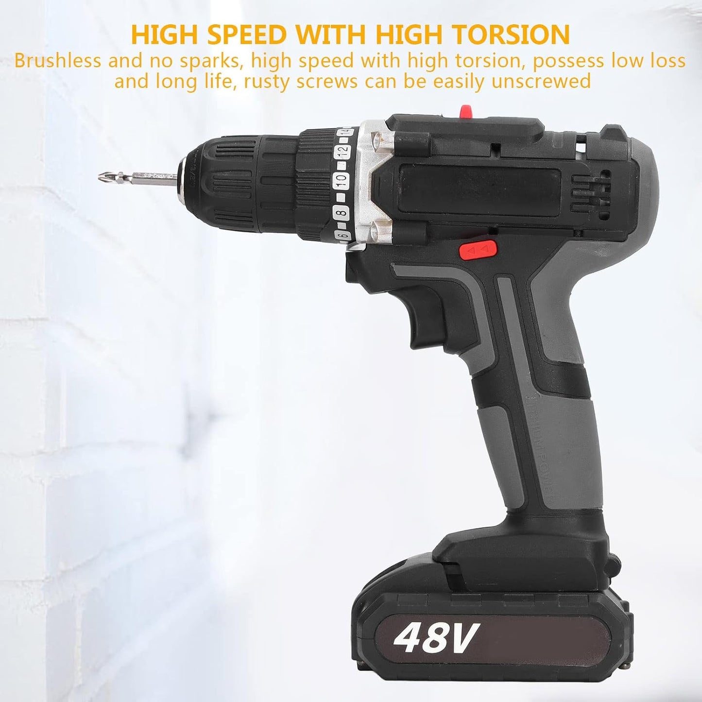 Cordless Drill Set 48V Household Power Drill Kit ABS PVC Electric Screwdriver Drilling Tool AC 100‑240V