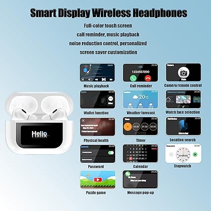 A9 Pro wireless AirPods Earphones with 100% working ANC and transparency best quality earbud AirPods with digital display for IOS and Android