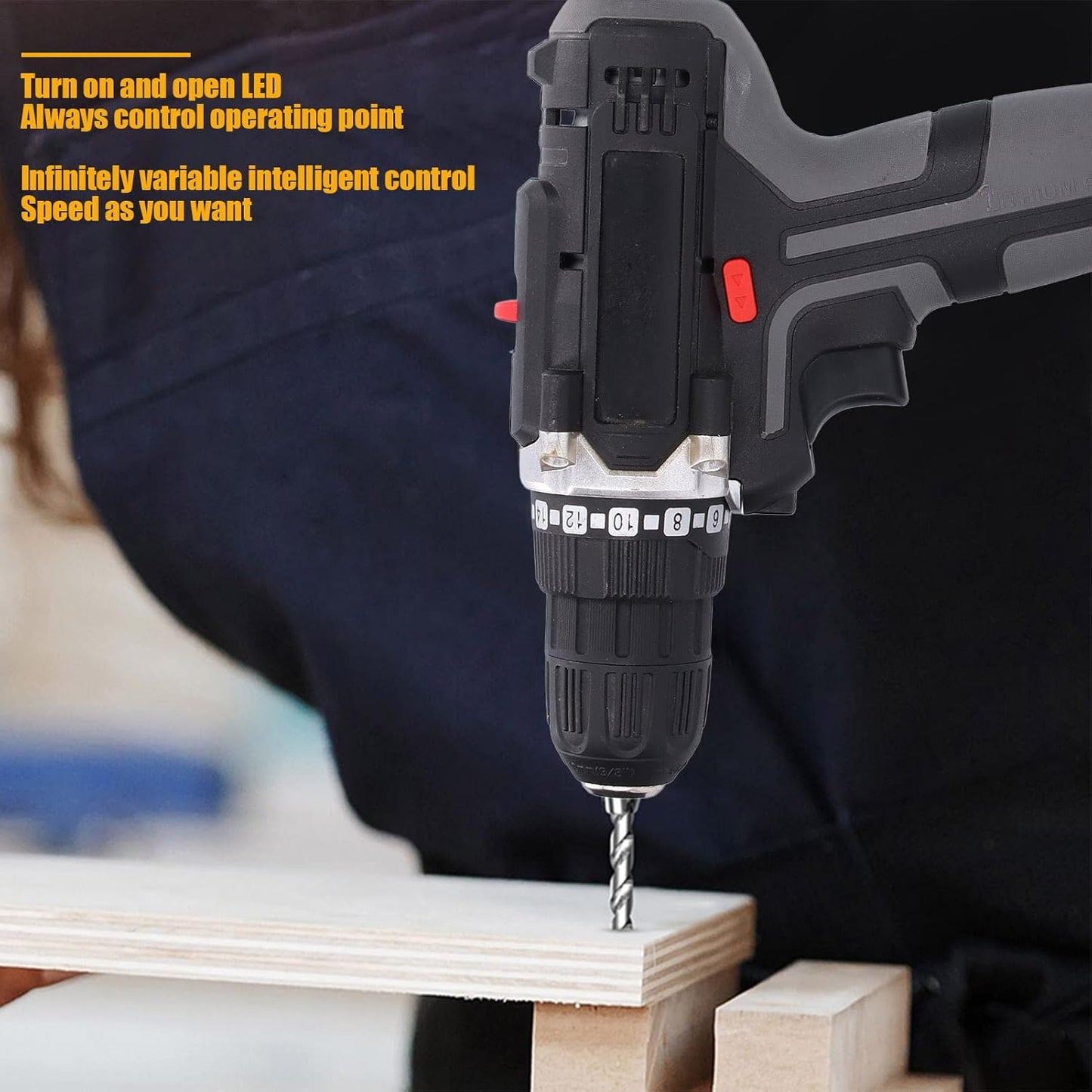 Cordless Drill Set 48V Household Power Drill Kit ABS PVC Electric Screwdriver Drilling Tool AC 100‑240V