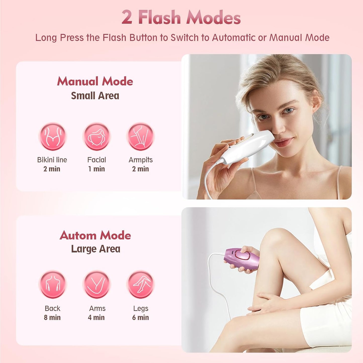 IPL Laser Hair Removal, Laser Hair Removal Device for Women Man, Painless Full Body & Face Hair Removal at Home (White)