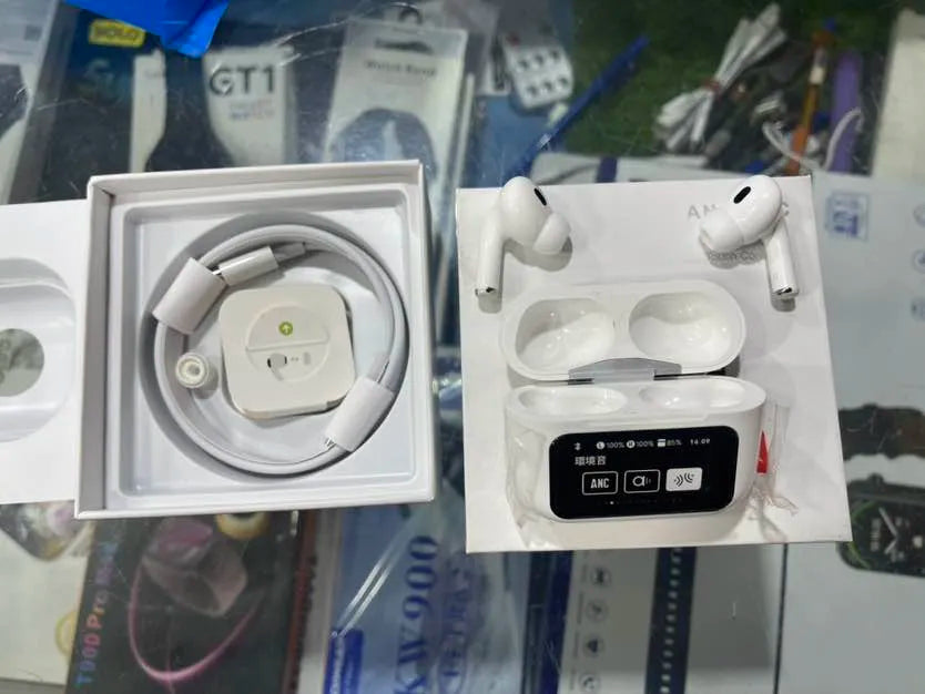 A9 Pro wireless AirPods Earphones with 100% working ANC and transparency best quality earbud AirPods with digital display for IOS and Android