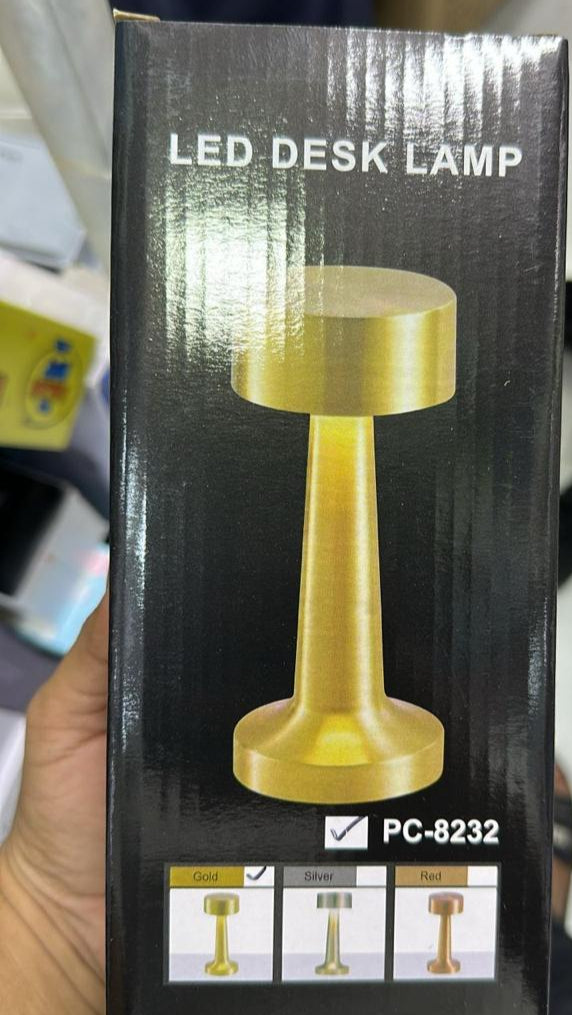 SPARC LIGHTS® 3 LED Color Changing Dumbell (Touch Sensor) Table Lamp in a (Gold) Finish Metalic Body