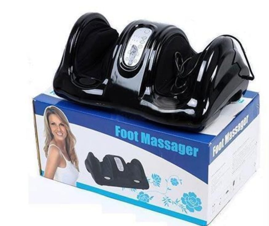 100PCS Foot Massager Intelligent 5-Mode Kneading and Rolling Leg Calf Ankle Human Simulation Solid Massage Black