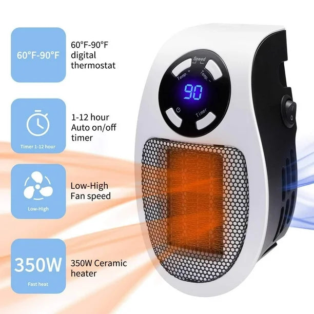 Portable Ceramic Mini Heater Plug-in Wall-Outlet Space Heater