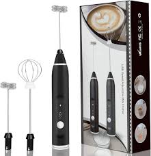 Electric Coffee Mixer Rechargeable Milk Shaker Maker Frother Foamer USB Charging Egg Beater Coffee Beater Handheld 3-Speed Adjustable Blender