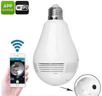 Wifi Spy Camera Bulb 360 View Day/Night Vision