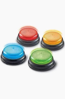 Home Smart Answer Buzzer Set of 4 Lights & Sound Buzzer for Quiz Game Assorted Colored Classroom activity and Show Game